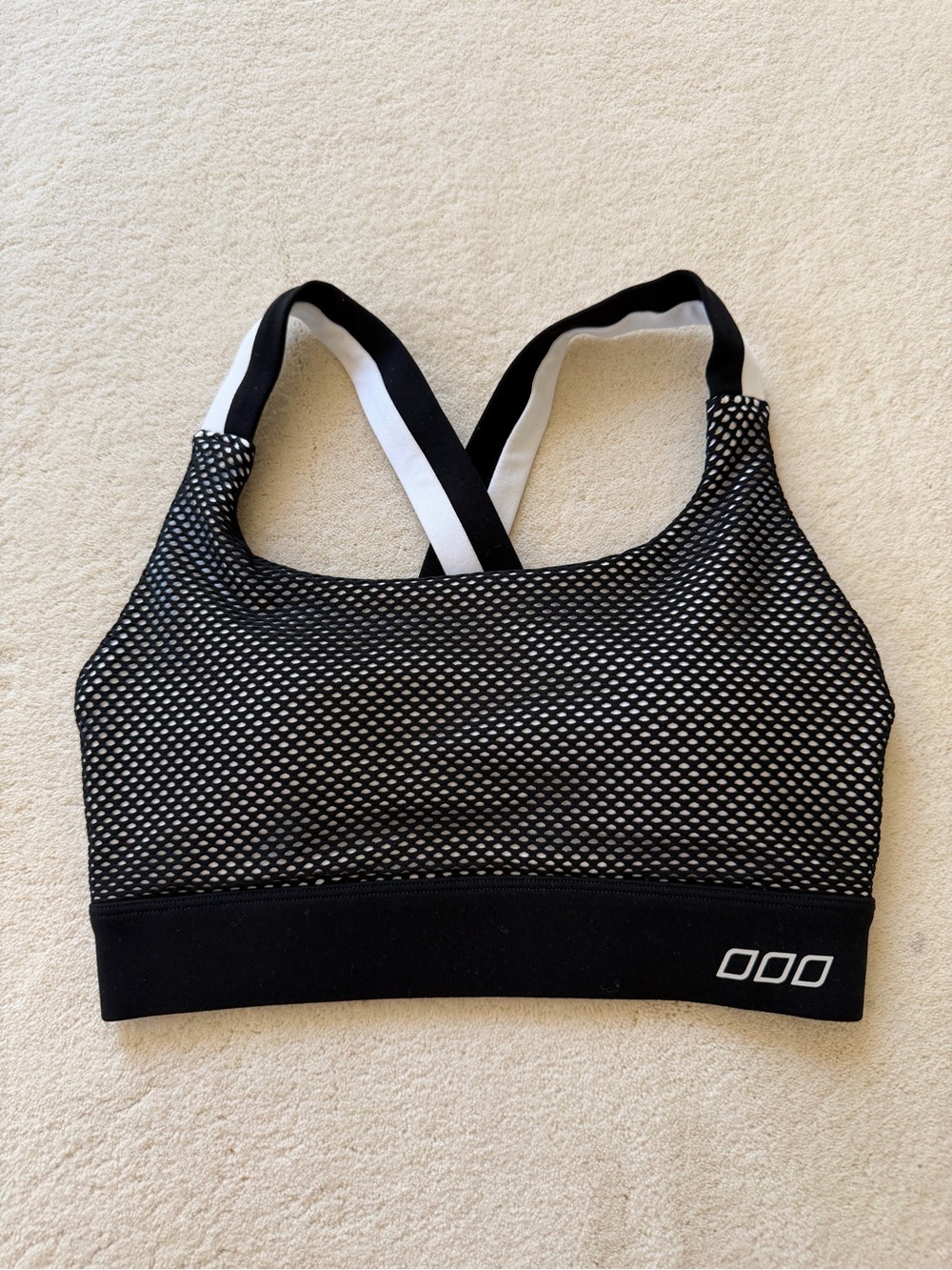 Lorna Jane Black and White Mesh Sports Bra